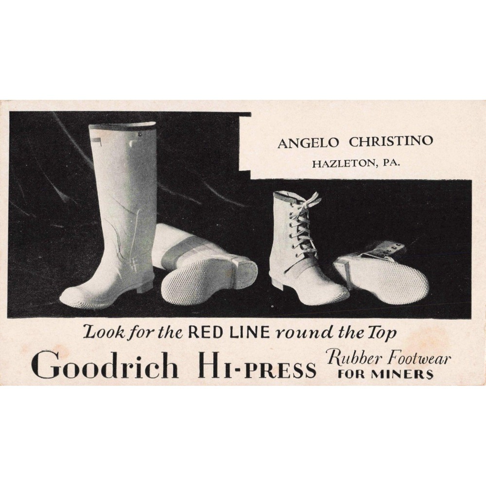 Vtg Goodrich Hi-Press Rubber Footwear Miners Ad Blotter Hazleton PA